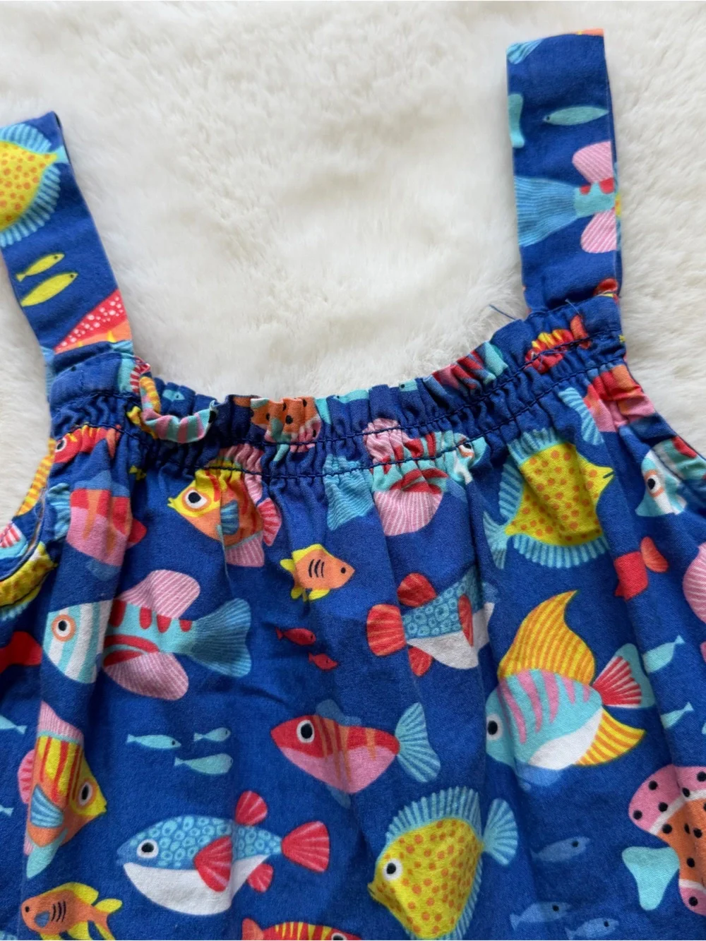 Gymboree | EUC - Fish Tiered Dress - Salish Splash Blue - Size 5T